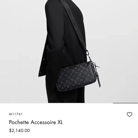 LOUIS VUITTON MONOGRAMMED ECLIPSE POCHETTE XL - Picture 12 of 14